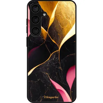 Pouzdro na mobilní telefon Lesklé pouzdro iSaprio pro Samsung Galaxy S24 Plus - Gold Pink Marble (Lesklé pouzdro, kryt, obal iSaprio Exclusive na mobil Samsung Galaxy S24 Plus s motivem Gold Pink Marble - elegantní skleněný vzhled, skvělá ochrana mobilu a luxusní styl, vyrobeno v)