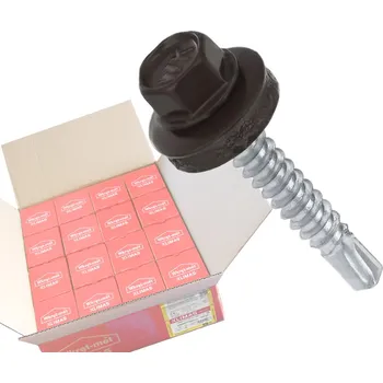 Klimas Wkret-Met RAL 8019 4,8x19mm - 1 Karton (16x250ks) - Vruty farmářské střešní pro ocelový podklad, barva: Šedohnedá, WF