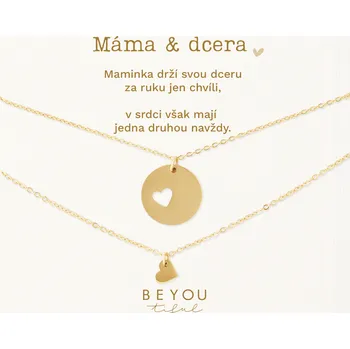 Souprava šperků Dárková karta Máma & Dcera a set řetízků zlatý