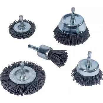 Brusný papír XT22080 Sada nylonových kartáčů, šestihranná stopka 5 dílů zr. 80 Xtline