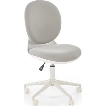 Dětská otočná židle ORION II — látka, bílá / šedá