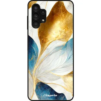 Pouzdro na mobilní telefon Lesklé pouzdro iSaprio pro Samsung Galaxy A13 - Blue Leaves (Lesklé pouzdro, kryt, obal iSaprio Exclusive na mobil Samsung Galaxy A13 s motivem Blue Leaves - elegantní skleněný vzhled, skvělá ochrana mobilu a luxusní styl, vyrobeno v Česku)