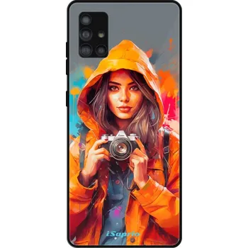 Pouzdro na mobilní telefon Lesklé pouzdro iSaprio pro Samsung Galaxy A51 - Girl with Camera (Lesklé pouzdro, kryt, obal iSaprio Exclusive na mobil Samsung Galaxy A51 s motivem Girl with Camera - elegantní skleněný vzhled, skvělá ochrana mobilu a luxusní styl, vyrobeno v Česku)