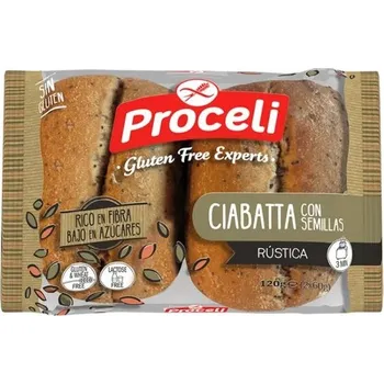Pečivo Ciabatta rustikální se semínky, bez lepku, (2ks) 120g PROCELI