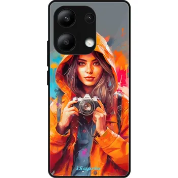 Pouzdro na mobilní telefon Lesklé pouzdro iSaprio pro Xiaomi Redmi Note 13 4G - Girl with Camera (Lesklé pouzdro, kryt, obal iSaprio Exclusive na mobil Xiaomi Redmi Note 13 4G s motivem Girl with Camera - elegantní skleněný vzhled, skvělá ochrana mobilu a luxusní styl, vyrobeno v)