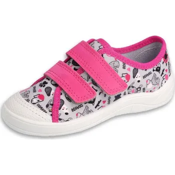 Dívčí obuv Dětské dívčí tenisky 772y Befado, růžové, plátěnky s pejsky Velikost: 34