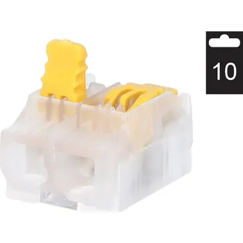 Svorka krabicová páčková SLC 2/10 univerz., bezšroubová 2x0,2-4mm2, (trans., bal.=10ks), ELEMAN 1075210