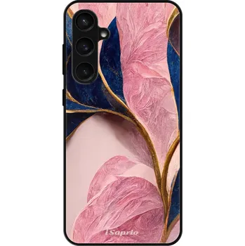 Pouzdro na mobilní telefon Lesklé pouzdro iSaprio pro Samsung Galaxy S23 FE - Pink Blue Leaves (Lesklé pouzdro, kryt, obal iSaprio Exclusive na mobil Samsung Galaxy S23 FE s motivem Pink Blue Leaves - elegantní skleněný vzhled, skvělá ochrana mobilu a luxusní styl, vyrobeno v Česku