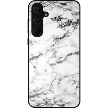 Pouzdro na mobilní telefon Lesklé pouzdro iSaprio pro Samsung Galaxy A55 5G - White Marble 01 (Lesklé pouzdro, kryt, obal iSaprio Exclusive na mobil Samsung Galaxy A55 5G s motivem White Marble 01 - elegantní skleněný vzhled, skvělá ochrana mobilu a luxusní styl, vyrobeno v Česku)