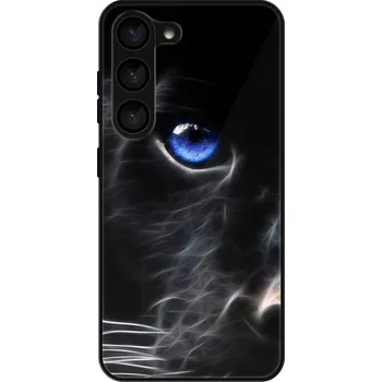 Pouzdro na mobilní telefon Lesklé pouzdro iSaprio pro Samsung Galaxy S23 5G - Black Puma (Lesklé pouzdro, kryt, obal iSaprio Exclusive na mobil Samsung Galaxy S23 5G s motivem Black Puma - elegantní skleněný vzhled, skvělá ochrana mobilu a luxusní styl, vyrobeno v Česku)