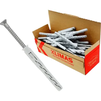 Klimas Wkret-Met 10x140mm KPS-FAST - 25ks - Rámové hmoždinky s vrutem se zápustnou hlavou, TX40