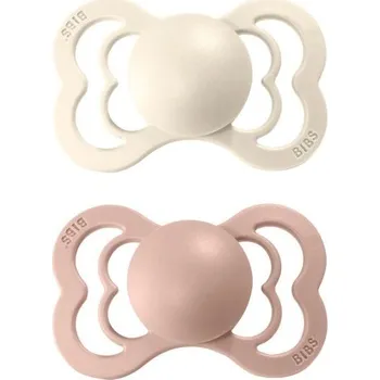 dudlíky BIBS Supreme Dudlíky silikon symetrické 6m+ 2ks Ivory/Blush