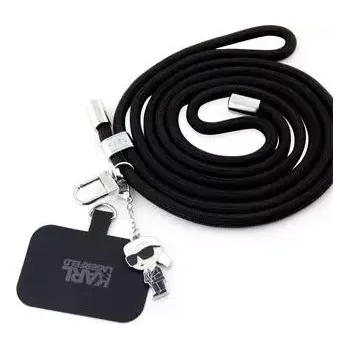 Karl Lagerfeld Universal Crossbody Popruh Cord and Ikonik Pins Black