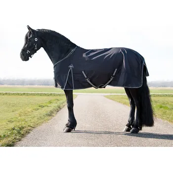 Deka pro koně Zimní nepromokavá deka QHP Big neck - 300g, černá, 135 cm