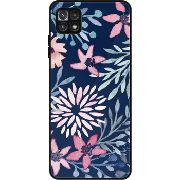 Pouzdro na mobilní telefon Lesklé pouzdro iSaprio pro Samsung Galaxy A22 5G - Leaves on Blue (Lesklé pouzdro, kryt, obal iSaprio Exclusive na mobil Samsung Galaxy A22 5G s motivem Leaves on Blue - elegantní skleněný vzhled, skvělá ochrana mobilu a luxusní styl, vyrobeno v Česku)