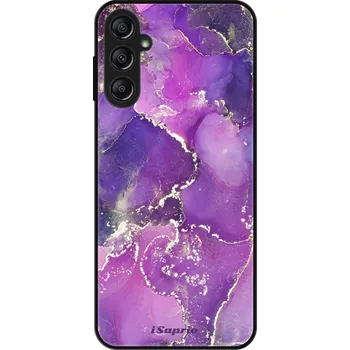 Pouzdro na mobilní telefon Lesklé pouzdro iSaprio pro Samsung Galaxy A14 / A14 5G - Purple Marble 10 (Lesklé pouzdro, kryt, obal iSaprio Exclusive na mobil Samsung Galaxy A14 / A14 5G s motivem Purple Marble 10 - elegantní skleněný vzhled, skvělá ochrana mobilu a luxusní styl,)