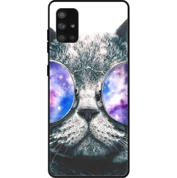 Pouzdro na mobilní telefon Lesklé pouzdro iSaprio pro Samsung Galaxy A71 - Galaxy Cat (Lesklé pouzdro, kryt, obal iSaprio Exclusive na mobil Samsung Galaxy A71 s motivem Galaxy Cat - elegantní skleněný vzhled, skvělá ochrana mobilu a luxusní styl, vyrobeno v Česku)