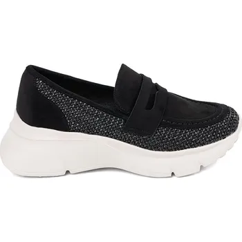 Dámské slipry Černé dámské nazouvací tenisky na hrubé podrážce T621P-B Velikost: 40