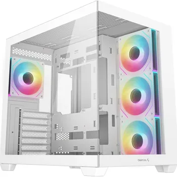PC skříň DEEPCOOL skříň CG530 4F ATX / 4x120mm ARGB fans / USB 3.0 / USB-C/ panoramatická / bílá R-CG530-WHADA4-G-1