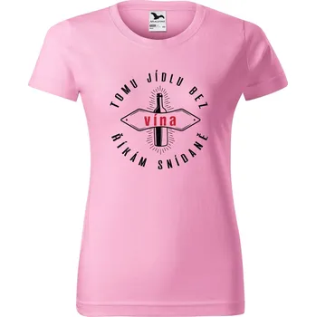 DOBRÝ TRIKO Dámské tričko s potiskem Snídaně Barva: Růžová, Velikost: L