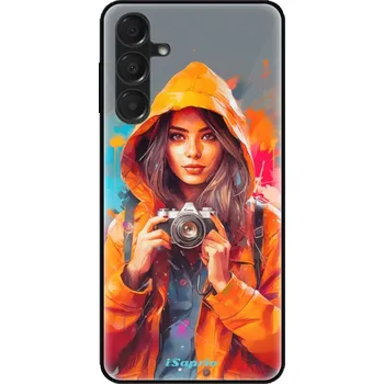 Pouzdro na mobilní telefon Lesklé pouzdro iSaprio pro Samsung Galaxy A16 5G - Girl with Camera (Lesklé pouzdro, kryt, obal iSaprio Exclusive na mobil Samsung Galaxy A16 5G s motivem Girl with Camera - elegantní skleněný vzhled, skvělá ochrana mobilu a luxusní styl, vyrobeno v Česku