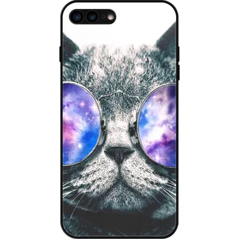 Pouzdro na mobilní telefon Lesklé pouzdro iSaprio pro Apple iPhone 7 Plus / 8 Plus - Galaxy Cat (Lesklé pouzdro, kryt, obal iSaprio Exclusive na mobil Apple iPhone 7 Plus / 8 Plus s motivem Galaxy Cat - elegantní skleněný vzhled, skvělá ochrana mobilu a luxusní styl, vyrobeno v Čes