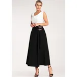 Černá dámská elegantní midi sukně s bočními pásky a přezkami M1156 Black Velikost: S/M