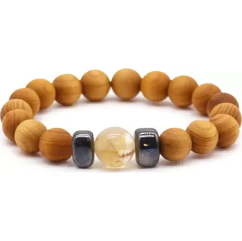 Náramek Náramek Cedrové dřevo - citrín