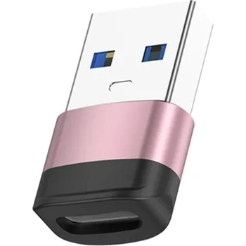 Nabíjecí a datová redukce - USB-C na USB-A - růžová