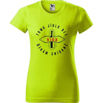 Dámské oblečení DOBRÝ TRIKO Dámské tričko s potiskem Snídaně Barva: Limetková, Velikost: L