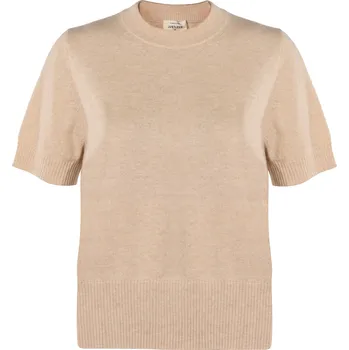 Dámský svetr Merino/kašmír svetr s krátkým rukávem SHORTY béžový XS / Béžová