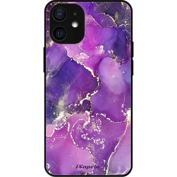 Pouzdro na mobilní telefon Lesklé pouzdro iSaprio pro Apple iPhone 12 Mini - Purple Marble 10 (Lesklé pouzdro, kryt, obal iSaprio Exclusive na mobil Apple iPhone 12 Mini s motivem Purple Marble 10 - elegantní skleněný vzhled, skvělá ochrana mobilu a luxusní styl, vyrobeno v Česku)