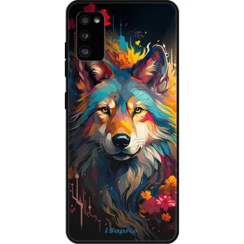 Pouzdro na mobilní telefon Lesklé pouzdro iSaprio pro Samsung Galaxy A41 - Mysterious Wolf (Lesklé pouzdro, kryt, obal iSaprio Exclusive na mobil Samsung Galaxy A41 s motivem Mysterious Wolf - elegantní skleněný vzhled, skvělá ochrana mobilu a luxusní styl, vyrobeno v Česku)