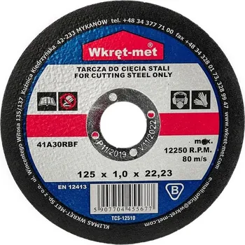 Řezný kotouč Klimas Wkret-Met 125x1,0mm - 1ks - Řezný kotouč na ocel