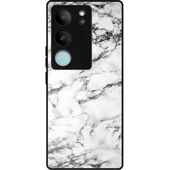 Pouzdro na mobilní telefon Lesklé pouzdro iSaprio pro Vivo V29 - White Marble 01 (Lesklé pouzdro, kryt, obal iSaprio Exclusive na mobil Vivo V29 s motivem White Marble 01 - elegantní skleněný vzhled, skvělá ochrana mobilu a luxusní styl, vyrobeno v Česku)