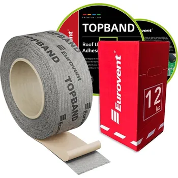 Lepicí páska Eurovent 50mm x 25m - 1 Karton (12ks) - Páska pro spojování a opravu membrán - Jednostranná TOPBAND