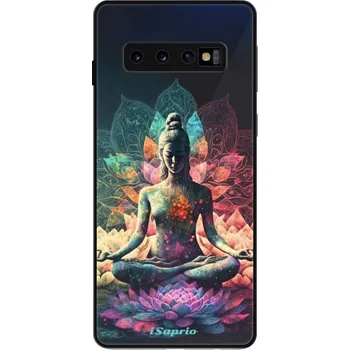 Pouzdro na mobilní telefon Lesklé pouzdro iSaprio pro Samsung Galaxy S10 - Yoga (Lesklé pouzdro, kryt, obal iSaprio Exclusive na mobil Samsung Galaxy S10 s motivem Yoga - elegantní skleněný vzhled, skvělá ochrana mobilu a luxusní styl, vyrobeno v Česku)