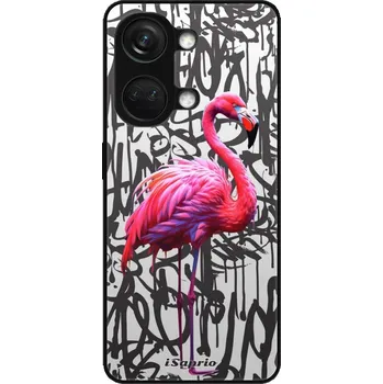 Pouzdro na mobilní telefon Lesklé pouzdro iSaprio pro OnePlus Nord 3 5G - Flamingo Graffiti (Lesklé pouzdro, kryt, obal iSaprio Exclusive na mobil OnePlus Nord 3 5G s motivem Flamingo Graffiti - elegantní skleněný vzhled, skvělá ochrana mobilu a luxusní styl, vyrobeno v Česku)