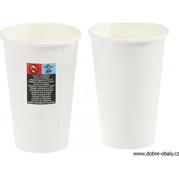 Jednorázové nádobí Kelímky papírové 330 ml (0,3 l) bílé - Kelímky papírové 330 ml (