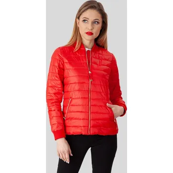 Dámská cargo bunda Červená dámská prošívaná přechodová bunda BLE 203000 F - red Velikost: 3XL
