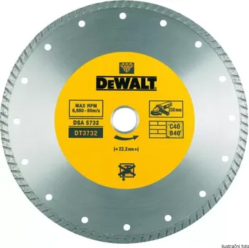 Příslušenství k brusce DT3722 Dia kotouč Turbo profi ze slinutých karbidů na suché řezání 180x22,2mm DeWALT