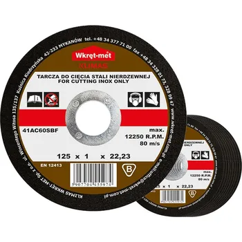 Řezný kotouč Klimas Wkret-Met 125x1,0mm - 10ks - Řezný kotouč na nerez