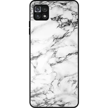 Pouzdro na mobilní telefon Lesklé pouzdro iSaprio pro Samsung Galaxy A22 5G - White Marble 01 (Lesklé pouzdro, kryt, obal iSaprio Exclusive na mobil Samsung Galaxy A22 5G s motivem White Marble 01 - elegantní skleněný vzhled, skvělá ochrana mobilu a luxusní styl, vyrobeno v Česku)