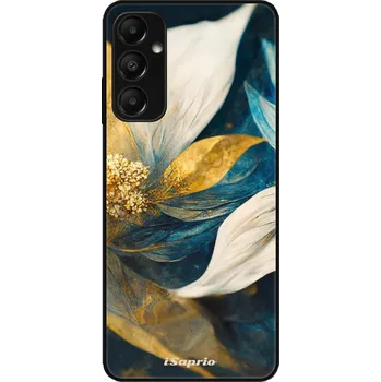 Pouzdro na mobilní telefon Lesklé pouzdro iSaprio pro Samsung Galaxy A05s - Gold Petals (Lesklé pouzdro, kryt, obal iSaprio Exclusive na mobil Samsung Galaxy A05s s motivem Gold Petals - elegantní skleněný vzhled, skvělá ochrana mobilu a luxusní styl, vyrobeno v Česku)