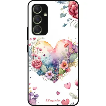 Pouzdro na mobilní telefon Lesklé pouzdro iSaprio pro Samsung Galaxy A54 5G - Floral Heart (Lesklé pouzdro, kryt, obal iSaprio Exclusive na mobil Samsung Galaxy A54 5G s motivem Floral Heart - elegantní skleněný vzhled, skvělá ochrana mobilu a luxusní styl, vyrobeno v Česku)