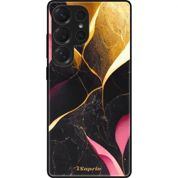 Pouzdro na mobilní telefon Lesklé pouzdro iSaprio pro Samsung Galaxy S25 Ultra - Gold Pink Marble (Lesklé pouzdro, kryt, obal iSaprio Exclusive na mobil Samsung Galaxy S25 Ultra s motivem Gold Pink Marble - elegantní skleněný vzhled, skvělá ochrana mobilu a luxusní styl, vyrobeno v
