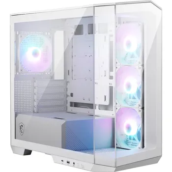 PC skříň MSI Case MSI skříň MAG PANO M100R PZ White/ bez zdroje/ levé a přední sklo/ 4x 120 mm A-RGB fan/ 1x USB-C/ 1x USB3.2/ bílá 306-7G24R28-HH9