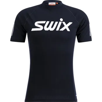 Pánské termo spodní prádlo SWIX Roadline RaceX, krátký rukáv, pánské triko, Black/Dark Navy Velikost: L