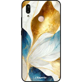 Pouzdro na mobilní telefon Lesklé pouzdro iSaprio pro Huawei P20 Lite - Blue Leaves (Lesklé pouzdro, kryt, obal iSaprio Exclusive na mobil Huawei P20 Lite s motivem Blue Leaves - elegantní skleněný vzhled, skvělá ochrana mobilu a luxusní styl, vyrobeno v Česku)