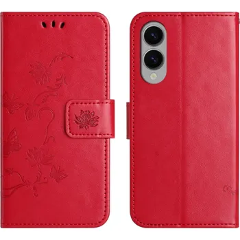 Pouzdro na mobilní telefon Flower knížkové pouzdro na Samsung Galaxy S25 Edge - červené